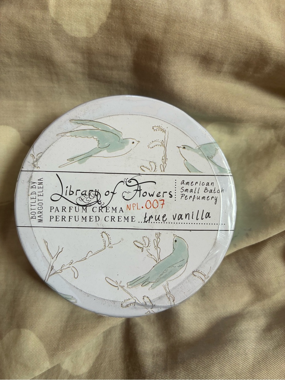 Library of Flowers by Margot elena perfumed Creme delight 2.5oz in true vanilla